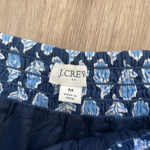 J crew Blue Floral Print Elastic-Waist Midi Skirt Size M - Picture 2 of 5